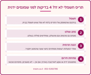 תריס חשמלי לא זז – 4 בדיקות לפני הורדה ידנית: חשמל, מתג ושלט, הגנה תרמית, פתיחת חירום